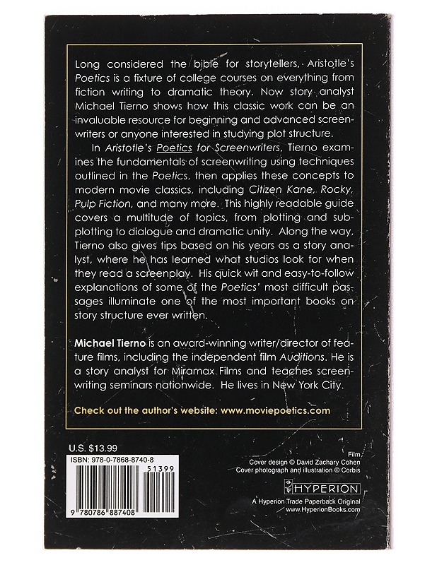 Aristotle's poetics for screenwriters : storytelling secrets from the greatest mind in western civilization - Michael Tierno - Romaanit ja novellit - 10105609903 - 1