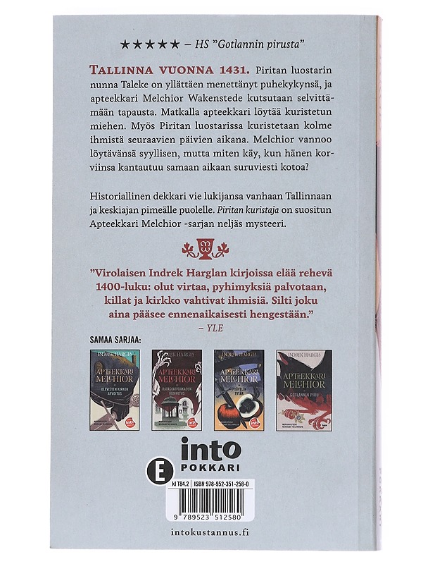 Apteekkari Melchior ja Piritan kuristaja - Hargla, Indrek - Romaanit ja novellit - 10105610068 - 1