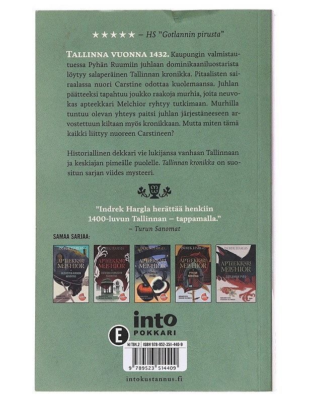 Apteekkari Melchior ja Tallinnan kronikka - Hargla, Indrek - Romaanit ja novellit - 10105610085 - 1