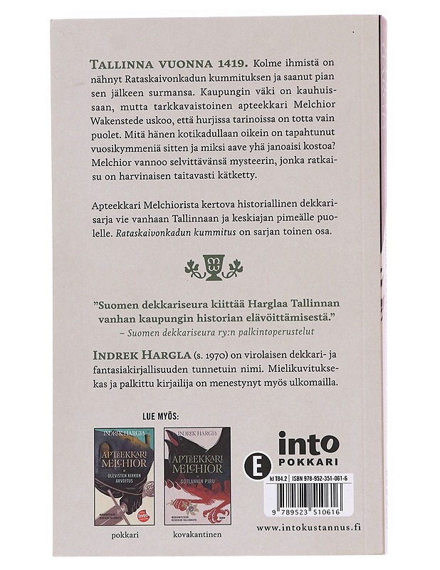 Apteekkari Melchior ja Rataskaivonkadun kummitus - Hargla, Indrek - Romaanit ja novellit - 10105610163 - 1
