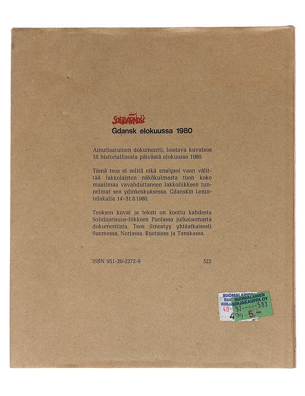 Solidarno?? / Gdansk elokuussa 1980 - Arrakoski, Olli - Historiakirjat - 10105610378 - 1