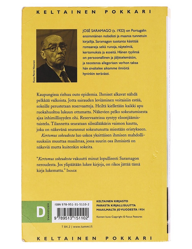 Kertomus sokeudesta - Saramago, José - Romaanit ja novellit - 10105610460 - 1
