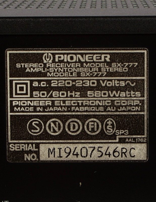 PIONEER SX-777 stereoviritin/vahvistin - Audio - 10105610646 - 3