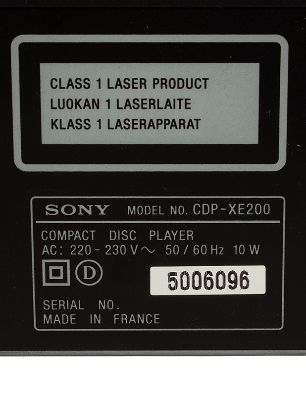 SONY CDP-XE200 CD-soitin - Audio - 10105610667 - 3