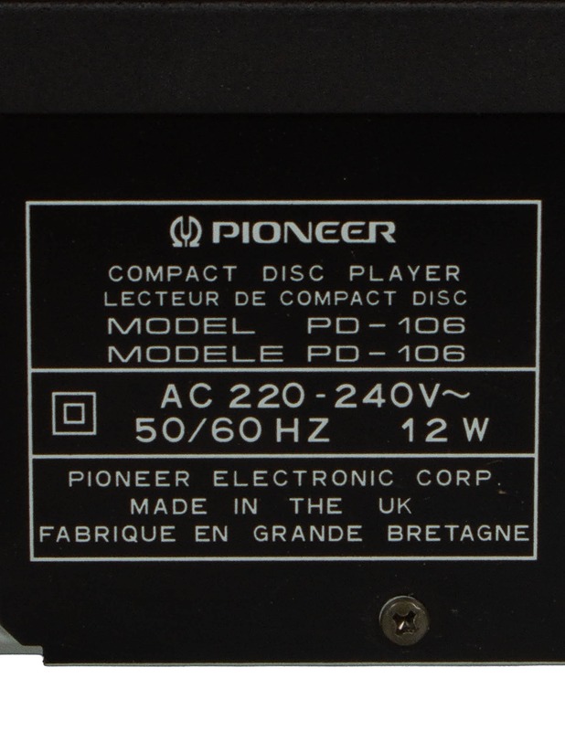 PIONEER PD-106 CD-soitin - Audio - 10105610676 - 3