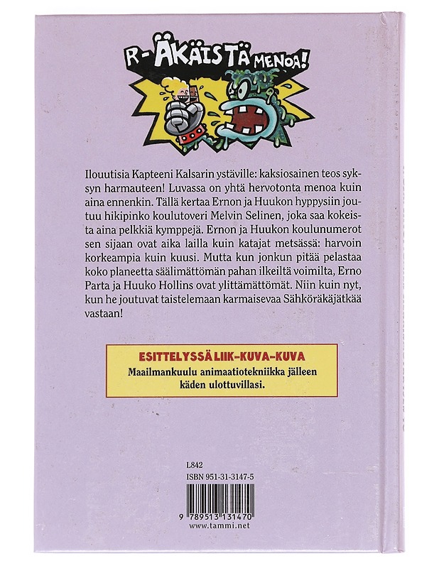 Kapteeni Kalsarin ja Sähköräkäjätkän iso paha taistelu - Dav Pilkey - Lastenkirjat - 10105610686 - 1