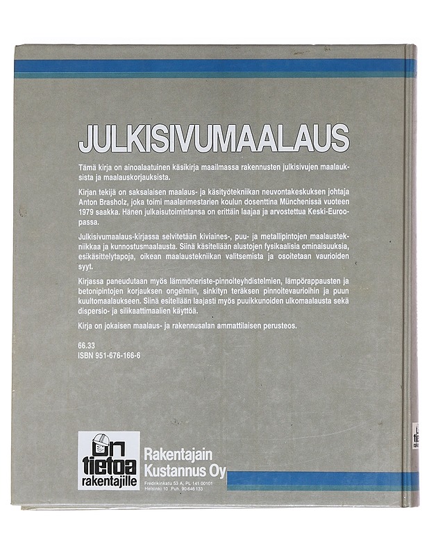 Julkisivumaalaus : alusta, aineet, toteutus - Brasholz, Anton - Tietokirjat ja oppaat - 10105610733 - 1