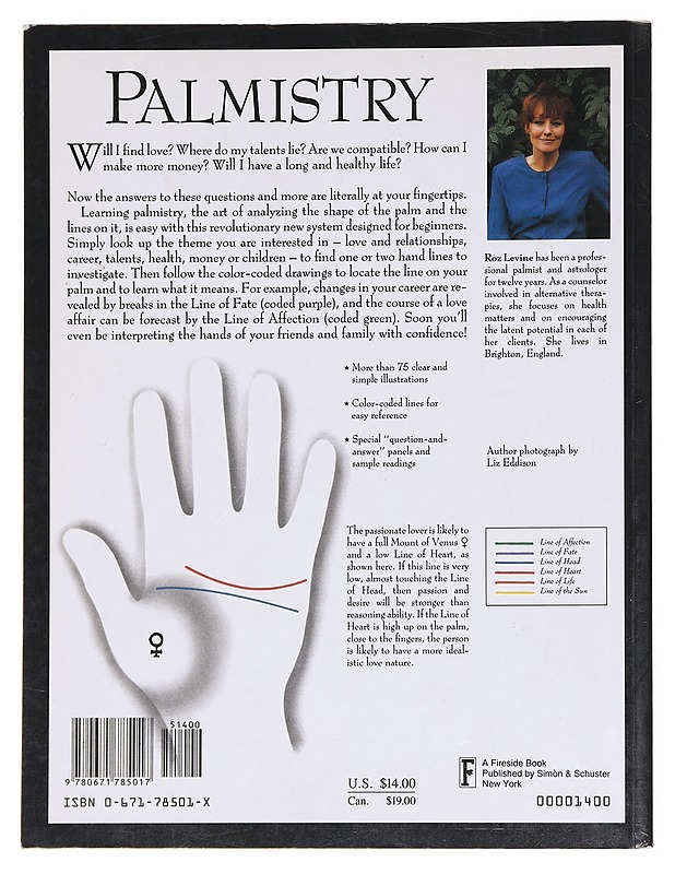Palmistry : How to Chart the Lines of Your Life - Roz Levine - Harrastekirjat - 10105610823 - 1