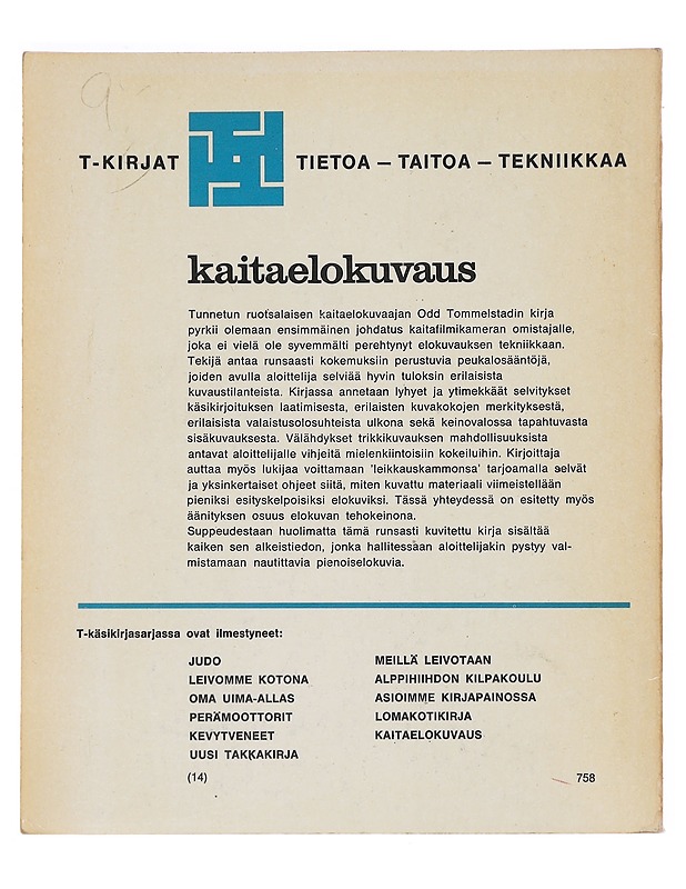 Kaitaelokuvaus - Tommelstad, Odd - Musiikki- ja elokuvakirjat - 10105610891 - 1