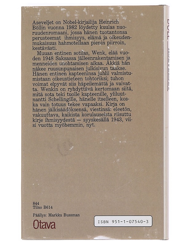Aseveljet - Böll, Heinrich - Romaanit ja novellit - 10105610904 - 1