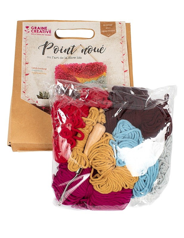 GRAINE CRÉATIVE tee-itse ryijytyö -paketti, 30x30 cm - Käsityö - 10105611089 - 0