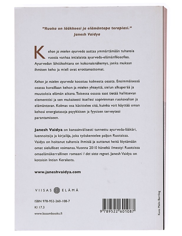 Kehon ja mielen ayurveda  - Vaidya, Janesh - Tietokirjat ja oppaat - 10105611202 - 1