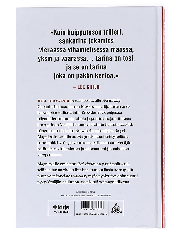 Red notice / kuinka minusta tuli Putinin vihollinen numero yksi - Browder, Bill - Elämäkerrat ja muistelmat - 10105611225 - 1
