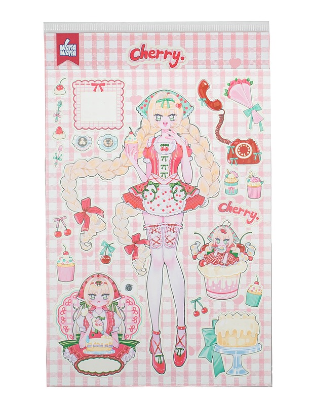 WAKAWAKA Cherry tarra-arkkipaperinukke, 12x16,5 cm - Askartelu - 10105611238 - 0