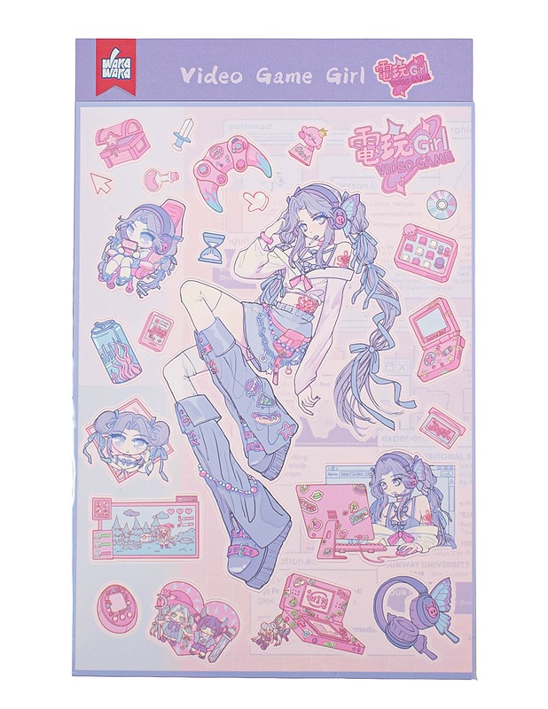 WAKAWAKA Video game girl tarra-arkkipaperinukke, 12x16,5 cm - Askartelu - 10105611243 - 0
