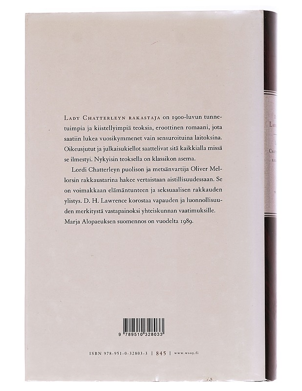 Lady Chatterleyn rakastaja - Lawrence, D. H. - Romaanit ja novellit - 10105611335 - 1