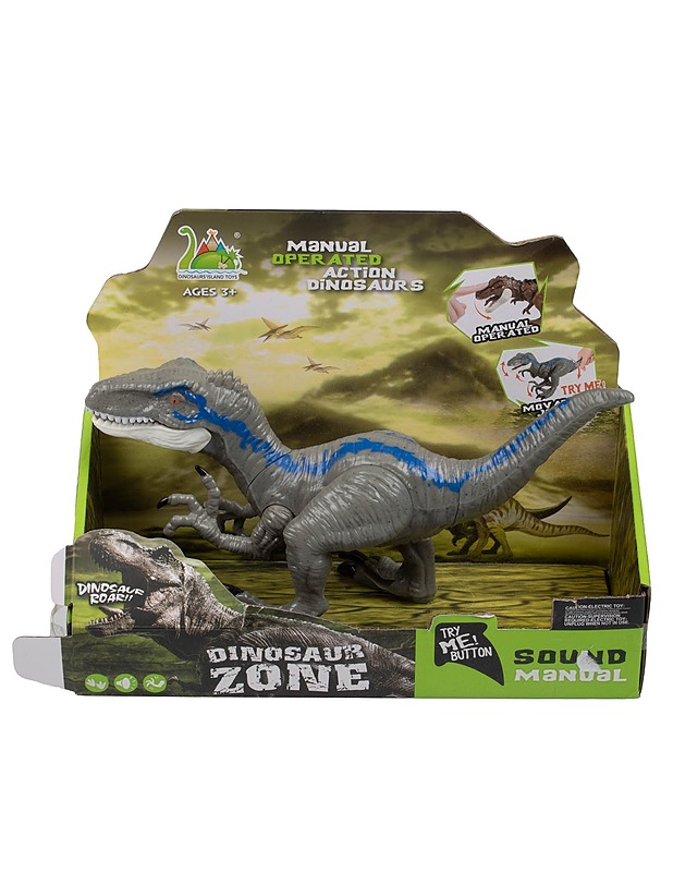 DINOISLAND Velociraptor valoilla ja äänillä - Lasten lelut - 10105611351 - 0