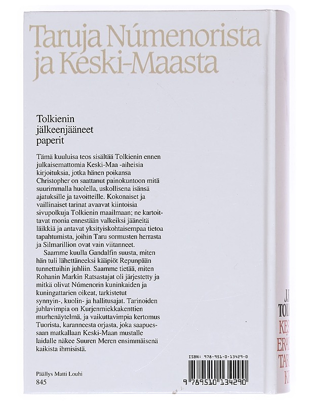 Keskeneräisten tarujen kirja - J. R. R. Tolkien - Fantasia- ja scifi - 10105611405 - 1
