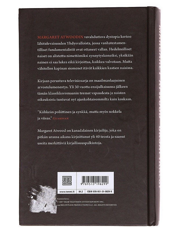 Orjattaresi - Margaret Atwood - Kaunokirjallisuus - 10105611411 - 1