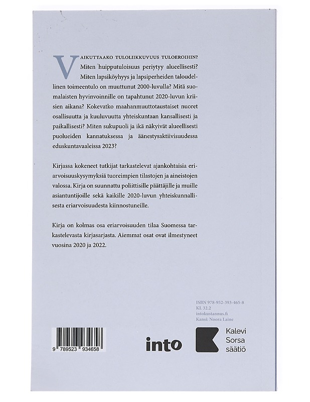 Eriarvoisuuden tila Suomessa 2024 - Rajavuori, Anna - Tietokirjat ja oppaat - 10105611438 - 1