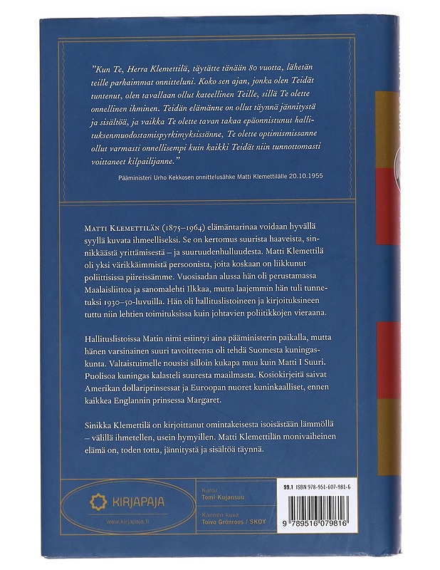 Matti I Suuri / Matti Klemettilän ihmeellinen elämä - Sinikka Klemettilä - Elämäkerrat ja muistelmat - 10105611552 - 1
