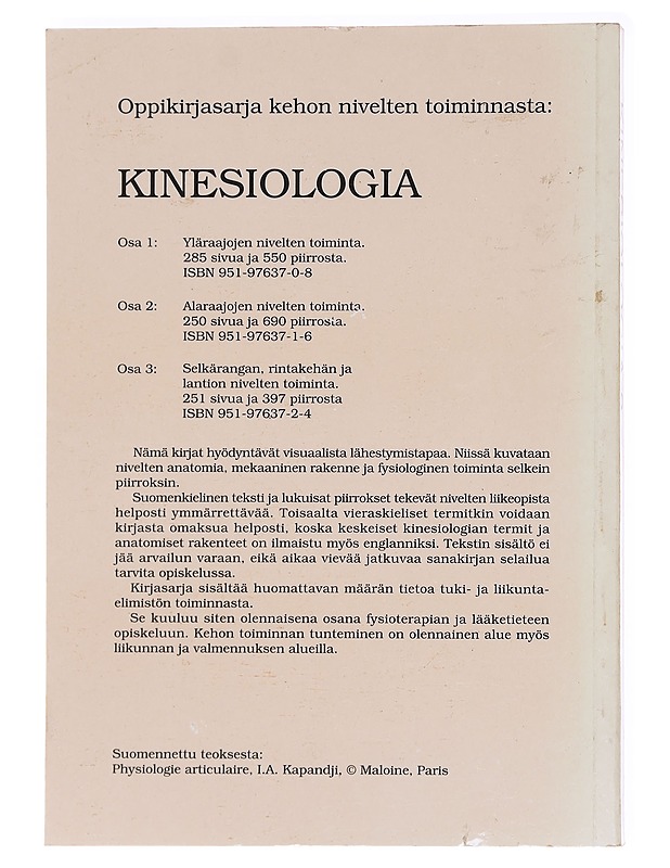 Kinesiologia. 2, Alaraajojen nivelten toiminta - I. A. Kapandji - Harrastekirjat - 10105611556 - 1