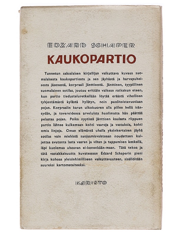 Kaukopartio - Edzard Schaper - Romaanit ja novellit - 10105611592 - 1