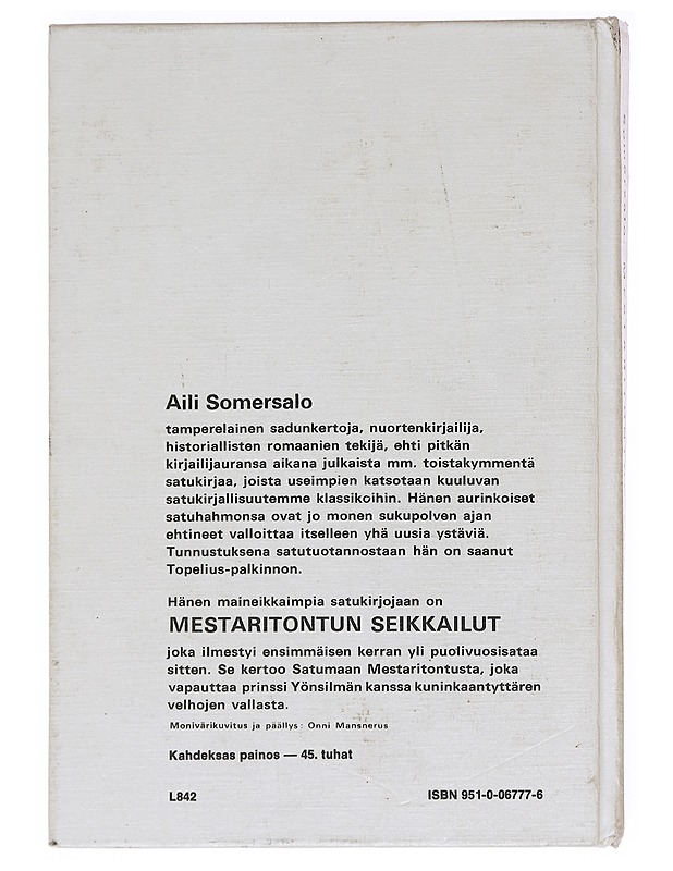 Mestaritontun seikkailut - Aili Somersalo - Lastenkirjat - 10105611616 - 1
