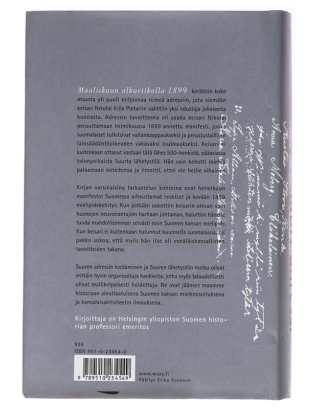 Suuri adressi - Päiviö Tommila - Historiakirjat - 10105611633 - 1