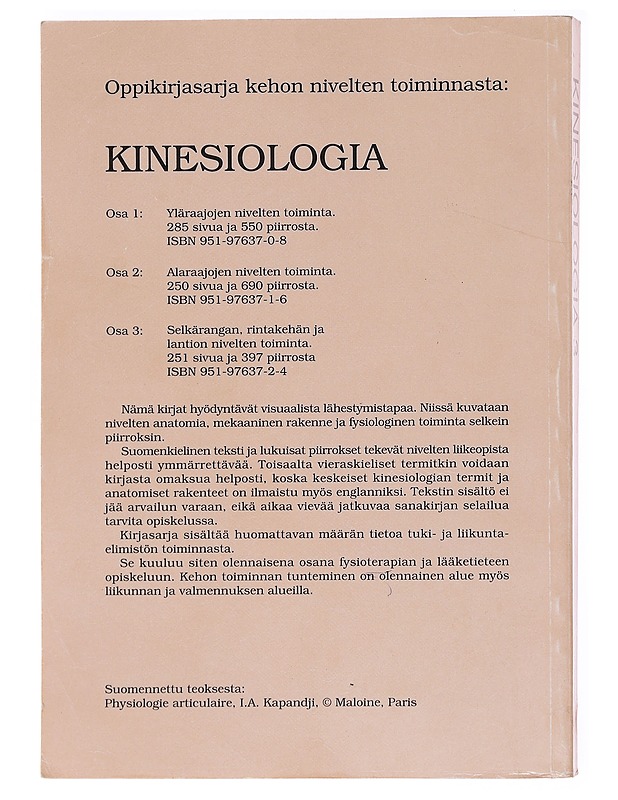 Kinesiologia 3 - I. A. Kapandji - Tietokirjat ja oppaat - 10105611655 - 1
