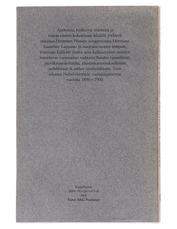 Hermann Lauscher - Hesse, Hermann - Romaanit ja novellit - 10105611659 - 1