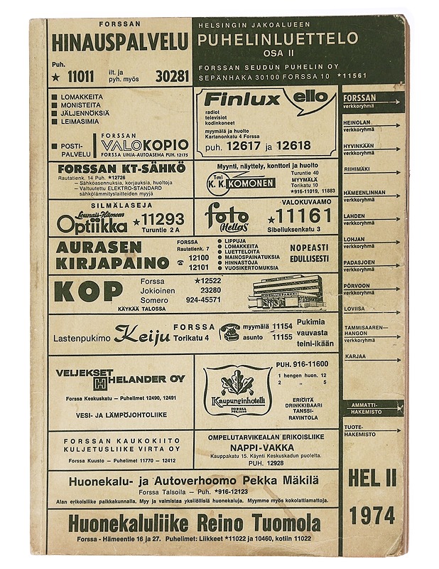 Puhelinluettelo. Osa II - 1974  - Tietokirjat ja oppaat - 10105611844 - 0
