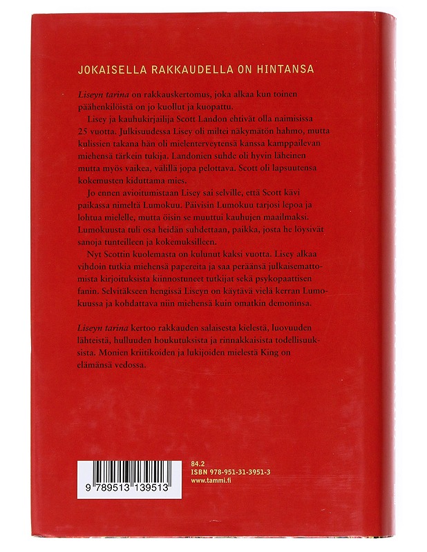 Liseyn tarina - Stephen King - Kirja lahjaksi - 10105611968 - 1