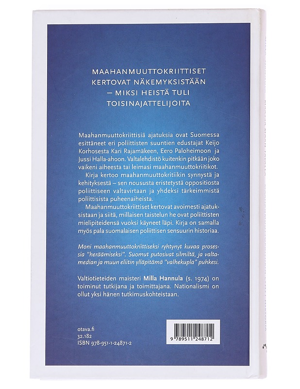 Maassa maan tavalla : maahanmuuttokritiikin lyhyt historia - Milla Hannula - Historiakirjat - 10105612220 - 1