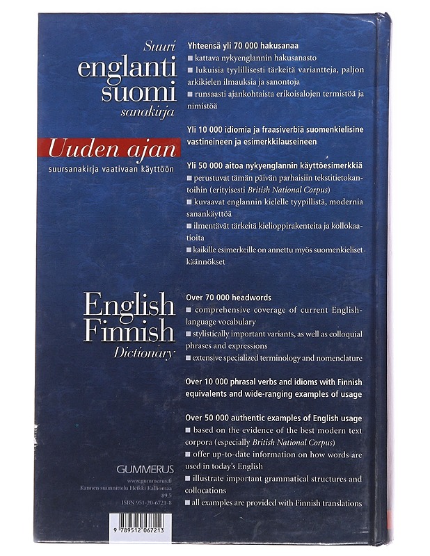 Suuri englanti-suomi -sanakirja  - Kalliokuusi, Virpi - Tietokirjat ja oppaat - 10105612283 - 1