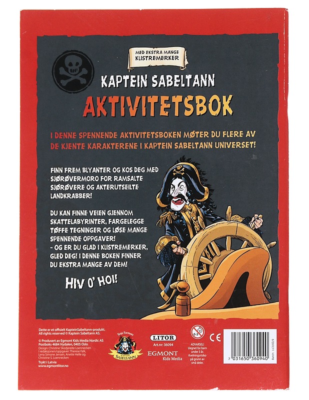 Kaptain Sabeltann aktivitetsbok - Lastenkirjat - 10105612350 - 1