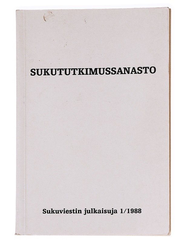 Sukututkimussanasto - Erkki Hase - Harrastekirjat - 10105612424 - 0