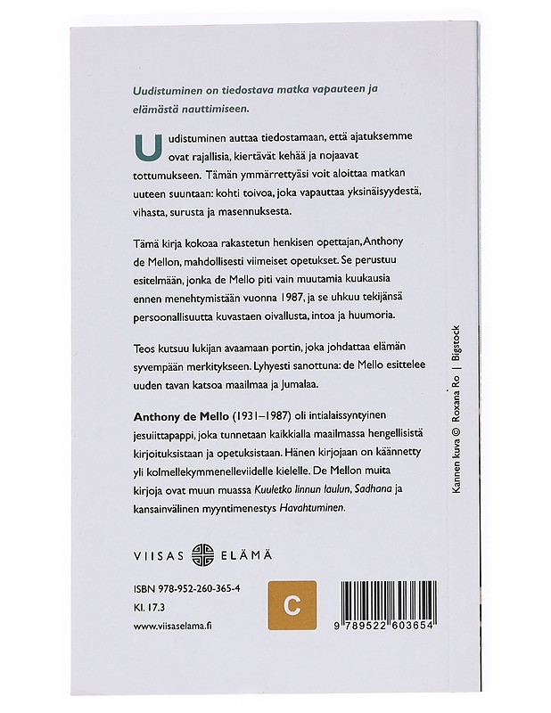 Uudistuminen : miten löydät elämän syvemmän merkityksen - De Mello, Anthony - Kirja lahjaksi - 10105612788 - 1