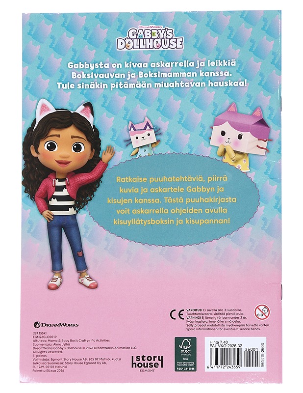 Gabby's Dollhouse: Boksivauvan ja Boksimamman näppärätassuinen puuhakirja - Alma Jylhä - Lastenkirjat - 10105613323 - 1