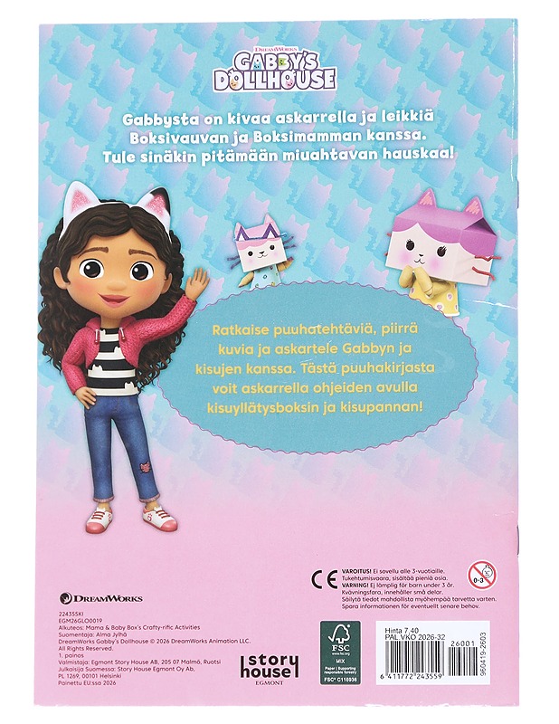 Gabby's Dollhouse: Boksivauvan ja Boksimamman näppärätassuinen puuhakirja - Alma Jylhä - Lastenkirjat - 10105613325 - 1