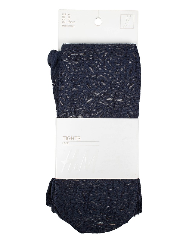 H&M tummansiniset pitsisukkahousut, XL - Asusteet - 10105613853 - 0