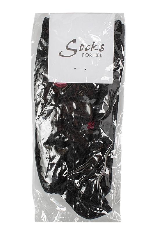 SOCKS FOR HER mustat kukkukuvioidut sukat, 39-42 - Asusteet - 10105613950 - 0