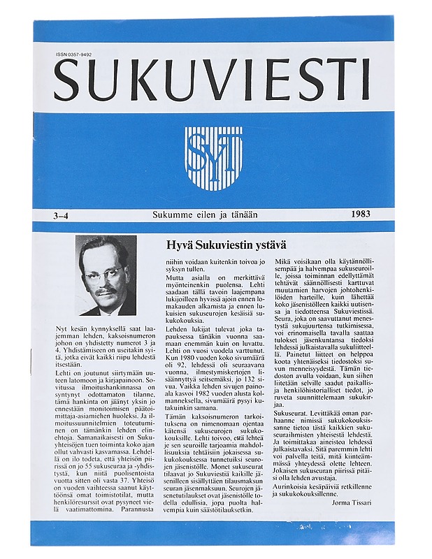 Sukuviesti No. 3-4 / 1983 - Lehdet - 10105613977 - 0