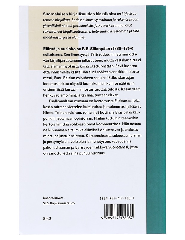 Elämä ja aurinko - Sillanpää, F. E. - Romaanit ja novellit - 10105614135 - 1