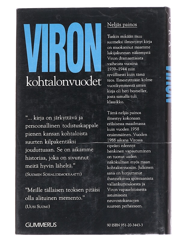 Viron kohtalonvuodet - Oras, Ants - Tietokirjat ja oppaat - 10105614466 - 1