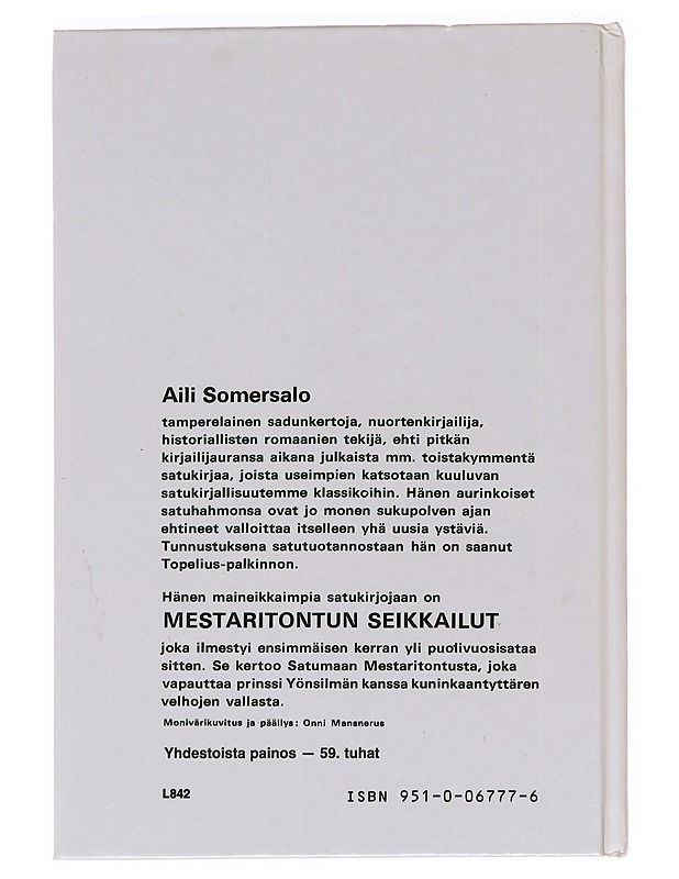 Mestaritontun seikkailut - Somersalo, Aili - Lastenkirjat - 10105614486 - 1