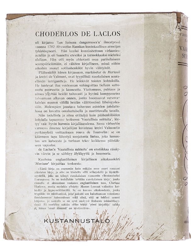 Vaarallisia suhteita - Choderlos de Laclos - Romaanit ja novellit - 10105614490 - 1