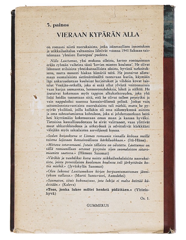 Vieraan kypärän alla - Lauttamus, Niilo - Romaanit ja novellit - 10105614725 - 1