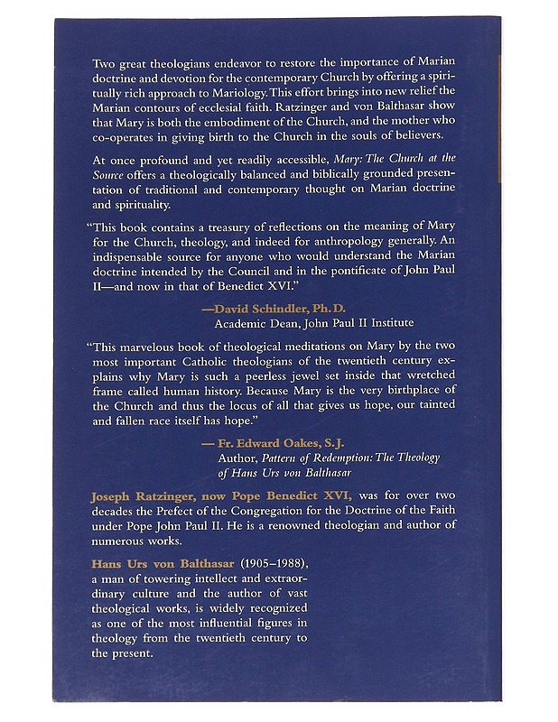 Mary: The Church At The Sourece - Hans Urs Von Balthasar - Tietokirjat ja oppaat - 10105614754 - 1