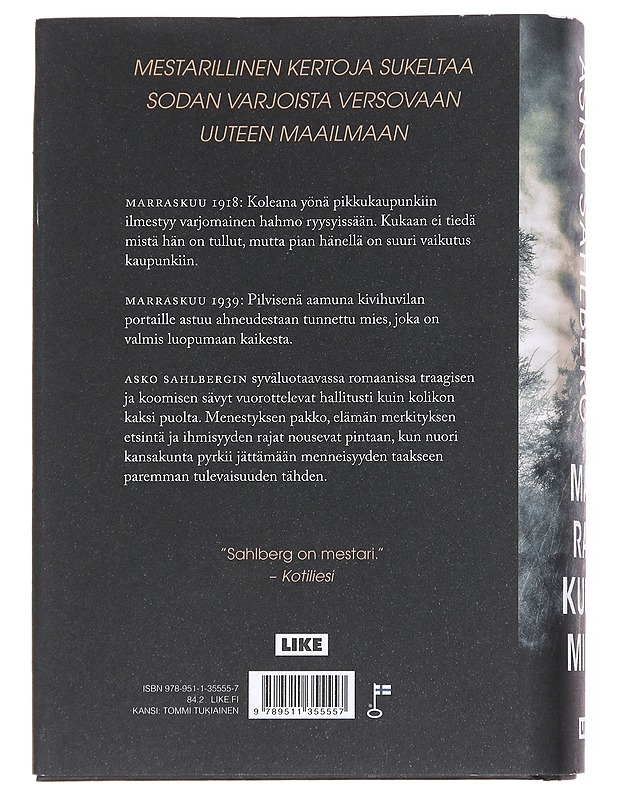 Marraskuun mies / romaani - Asko Sahlberg - Romaanit ja novellit - 10105614803 - 1